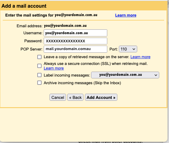 Linking domain to Gmail step 10